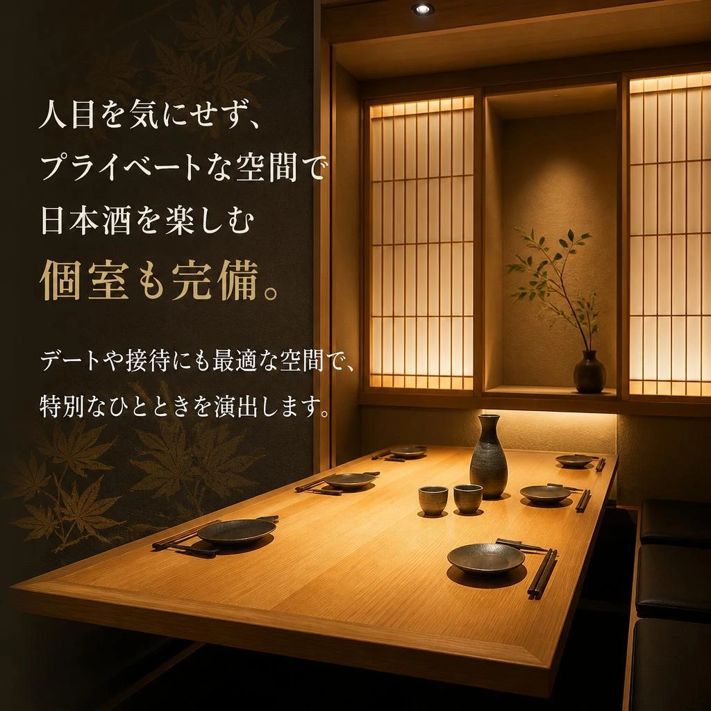 個室でじっくりとテイスティング