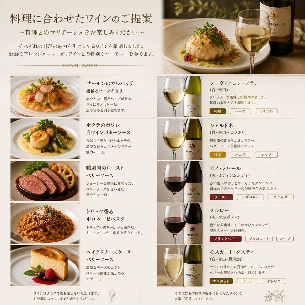 ワインとのペアリング