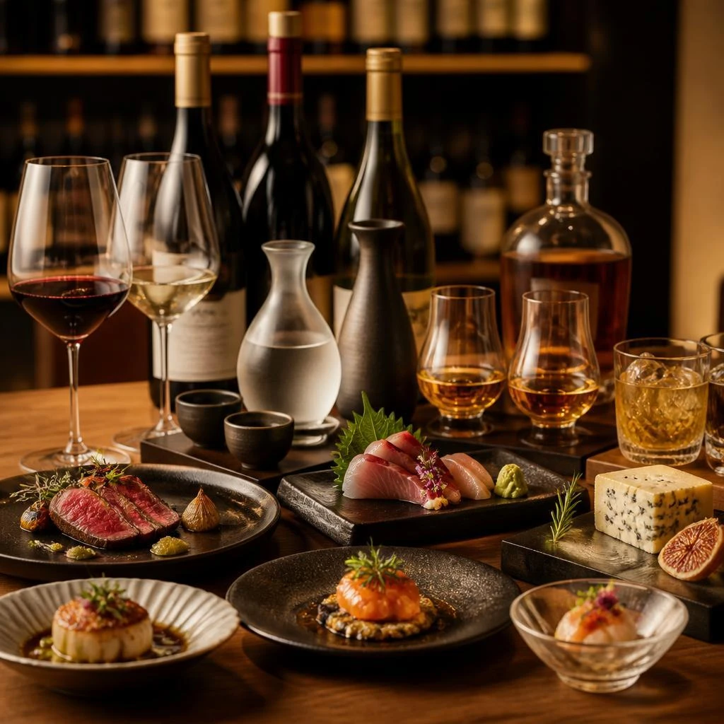 豊富なお酒と料理のペアリング