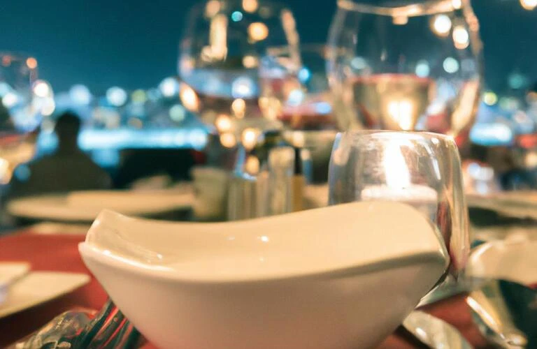 魅惑的なロマンティックディナーを夜深くお楽しみください。
